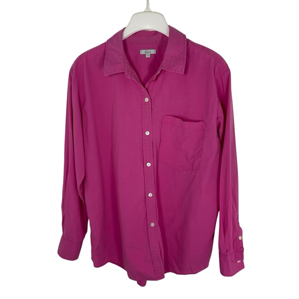 Rails Organic Cotton Magenta Button Up Shirt, M